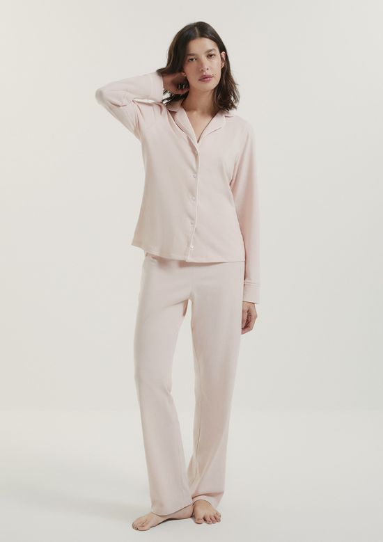 Foto do produto: Pijama Longo Feminino Com Botões - Rosa
