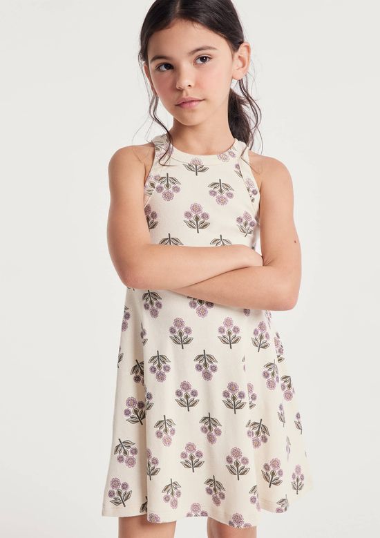 Foto do produto: Vestido Infantil Curto Em Ribana Canelada - Off white