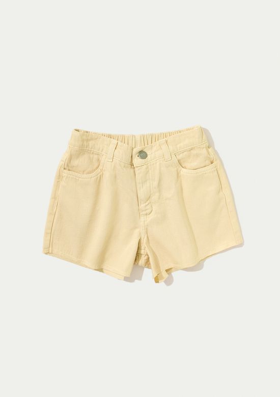 Foto do produto: Shorts Infantil Menina Barra Desfiada Em Sarja - Amarelo