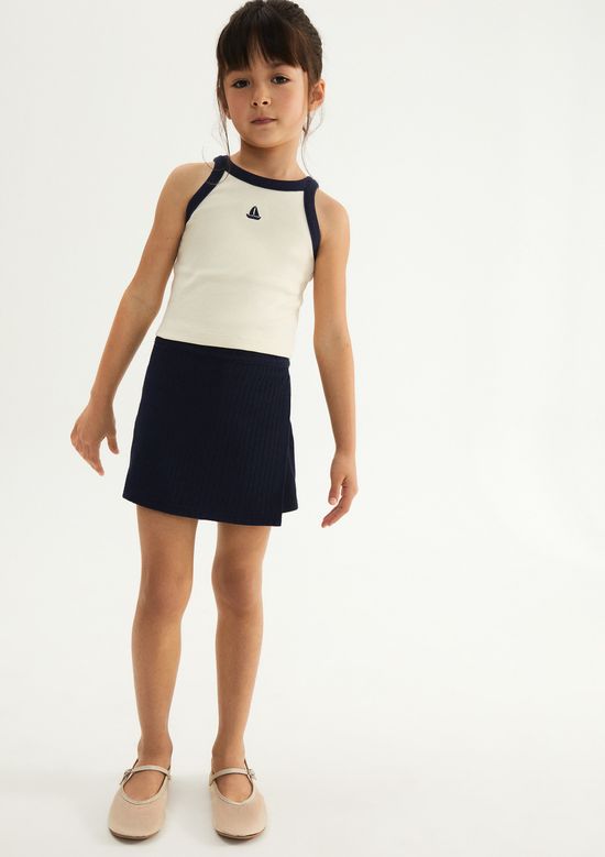 Foto do produto: Conjunto Infantil Menina Curto Em Ribana - Creme