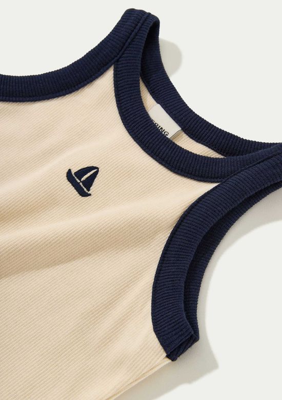 Foto do produto: Conjunto Infantil Menina Curto Em Ribana - Creme