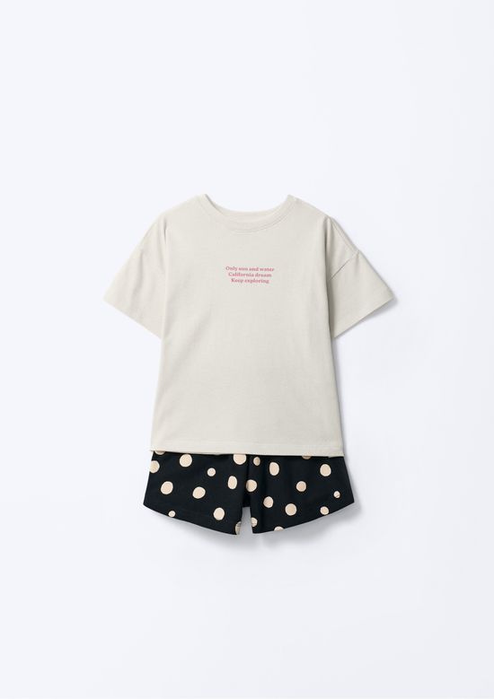 Foto do produto: Conjunto Infantil Menina Curto Estampado - Off white