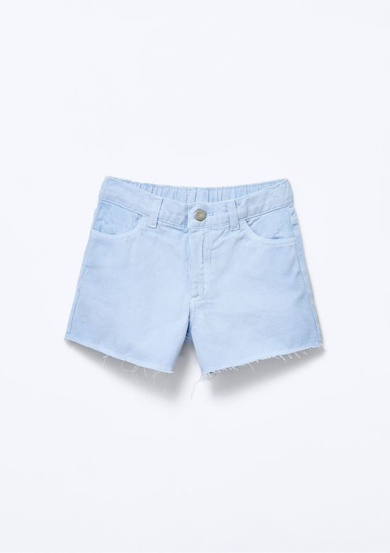Foto do produto: Shorts Infantil Menina Barra Desfiada Em Sarja - Azul