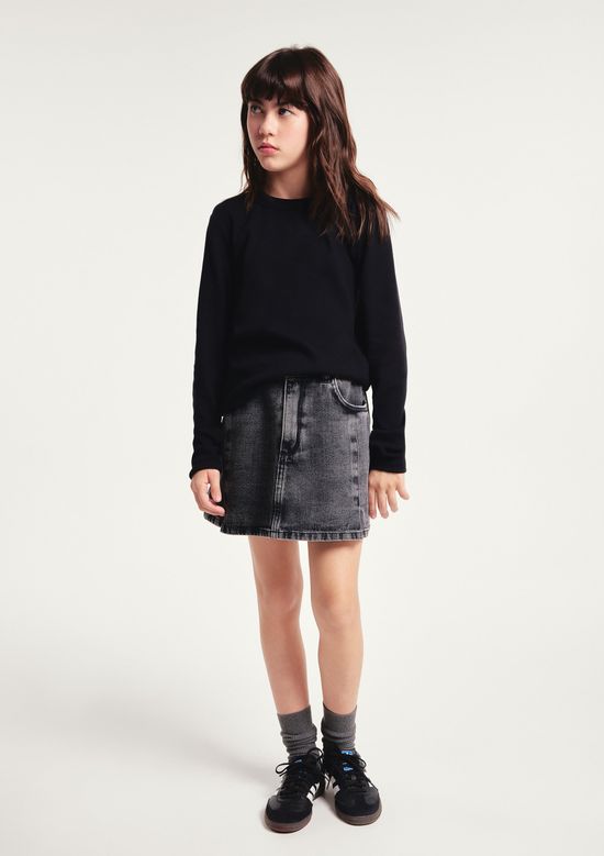 Foto do produto: Shorts Saia Infantil Jeans Estonado - Preto