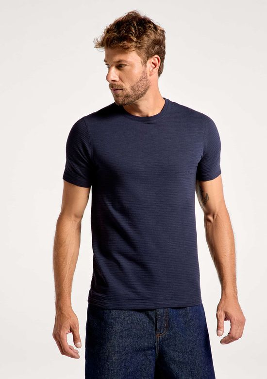 Foto do produto: Camiseta Masculina Texturizada Regular - Azul
