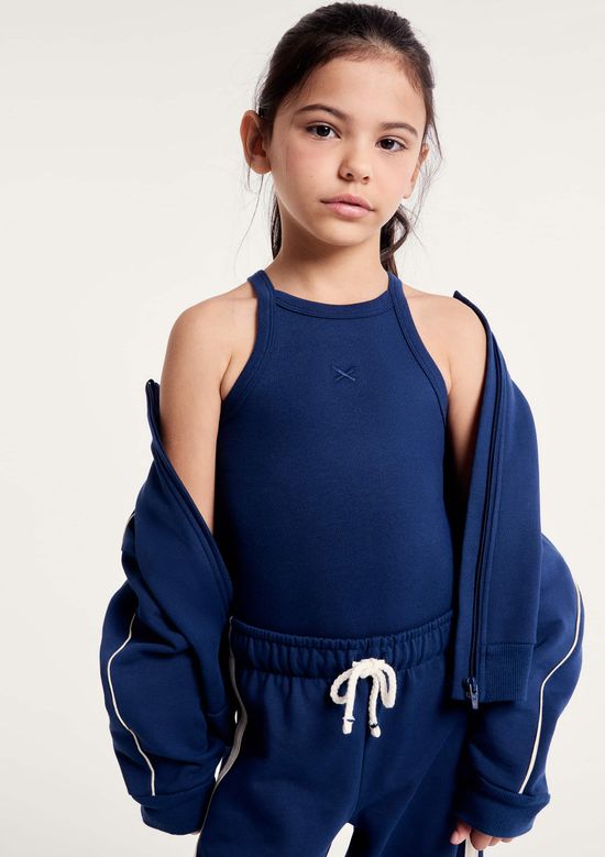 Foto do produto: Regata Infantil Menina Em Ribana - Azul