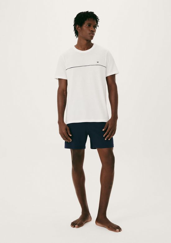 Foto do produto: Pijama Curto Masculino Em Algodão - Off white