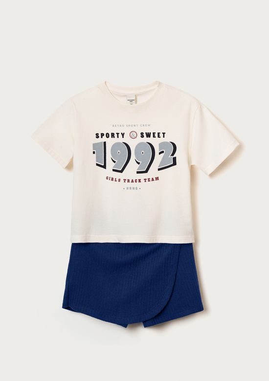 Foto do produto: Conjunto Infantil Menina Com Shorts Saia - Azul