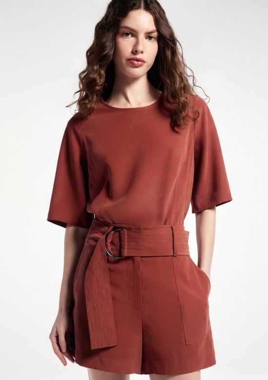 Foto do produto: Camiseta Feminina Manga Curta Em Peach Touch - Terracota