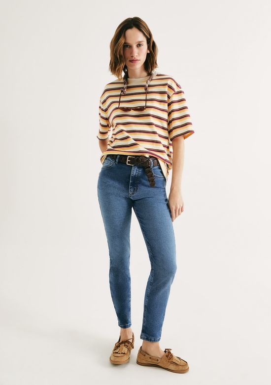 Foto do produto: Calça Jeans Básica Feminina Cintura Média Skinny - Azul