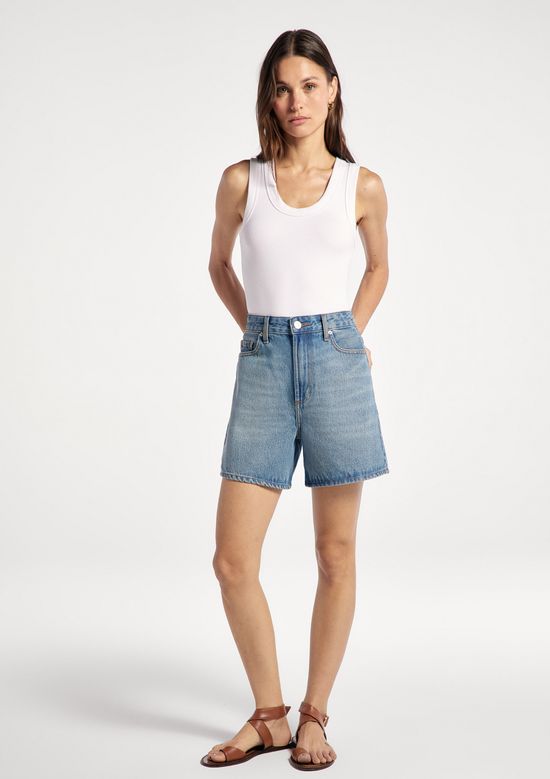 Foto do produto: Shorts Jeans Feminino Cintura Alta - Azul