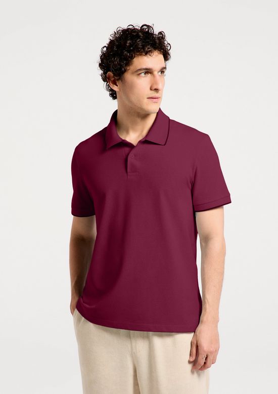 Foto do produto: Camisa Polo Básica Masculina Manga Curta Em Piquet - Vermelho