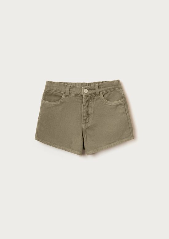 Foto do produto: Shorts Infantil Menina Barra Desfiada Em Sarja - Caqui