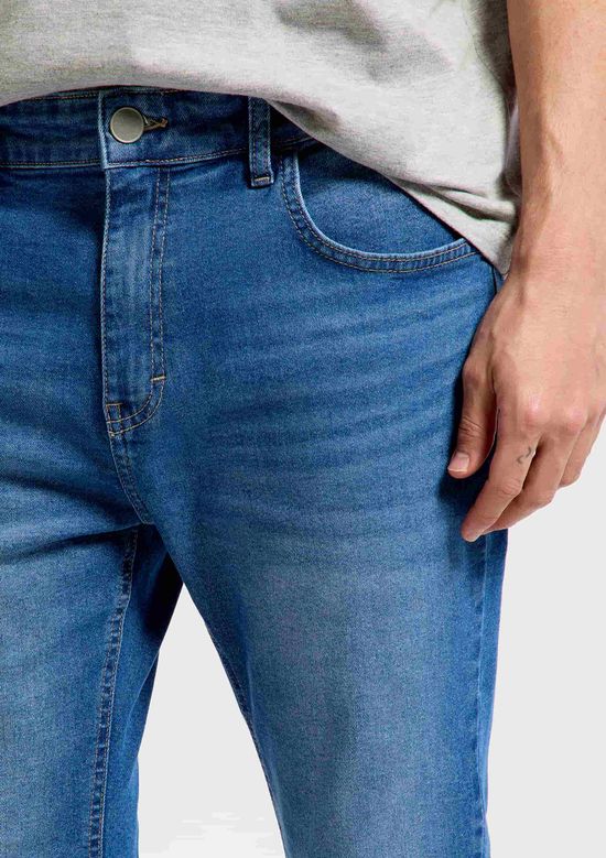 Foto do produto: Calça Jeans Básica Masculina Skinny Com Elastano - Azul