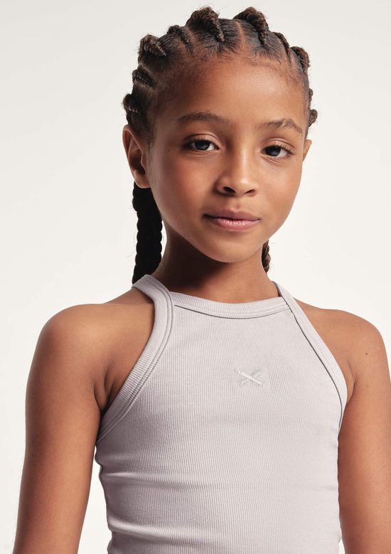 Foto do produto: Regata Infantil Menina Em Ribana - Cinza