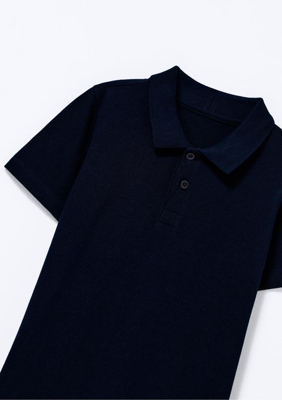 Foto do produto: Camisa Polo Infantil Menino Manga Curta Em Piquet - Azul
