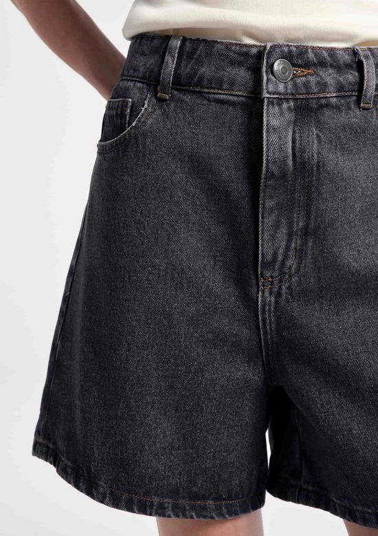 Foto do produto: Shorts Jeans Feminino Cintura Alta - Preto