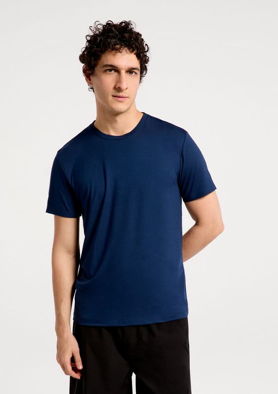 Foto do produto: Camiseta Masculina Slim Em Malha Tech - Azul