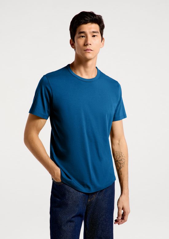 Foto do produto: Camiseta Básica Masculina Manga Curta Slim - Azul
