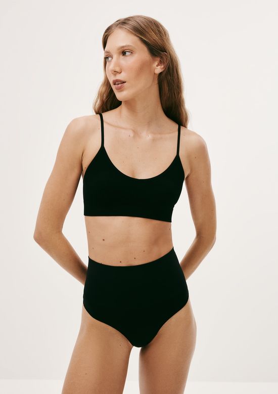 Foto do produto: Calcinha Cintura Alta Em Microfibra - Preto