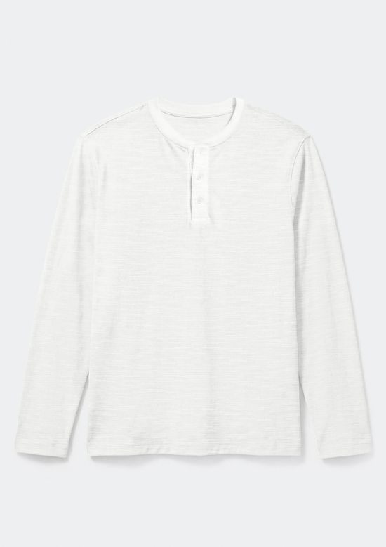 Foto do produto: Camiseta Masculina Henley Malha Thermal Algodão - Off white