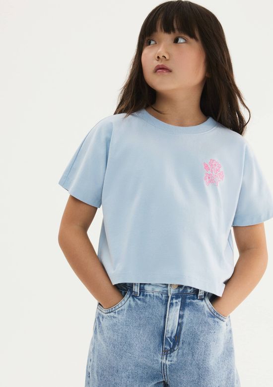 Foto do produto: Blusa Infantil Menina Super Cotton Oversized - Azul