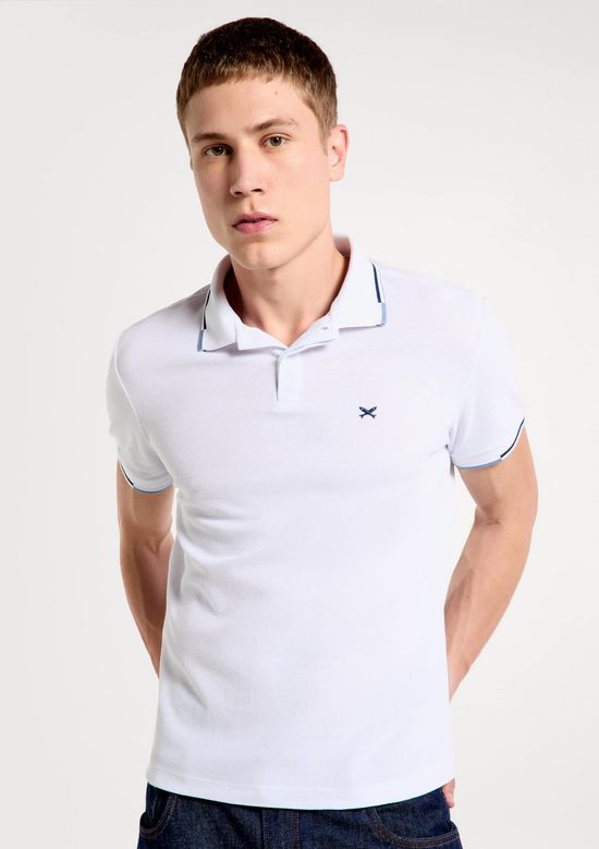 Foto do produto: Camisa Polo Masculina Manga Curta Com Bordado - Off white