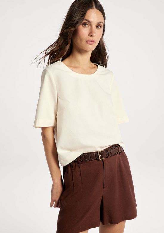 Foto do produto: Blusa Feminina Manga Média Com Linho - Amarelo