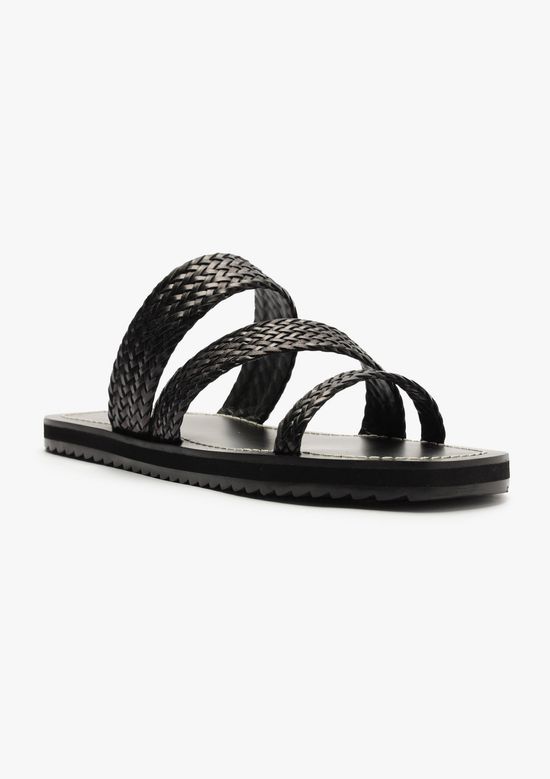 Foto do produto: Sandália Rasteira Feminina Tiras Artesanais - Preto