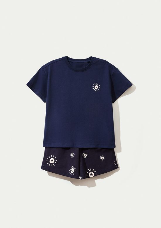 Foto do produto: Conjunto Infantil Menina Curto Estampado - Azul