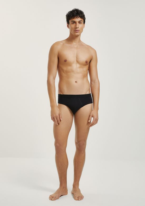 Foto do produto: Kit 2 Cuecas Slip Com Elástico Personalizado - Preto