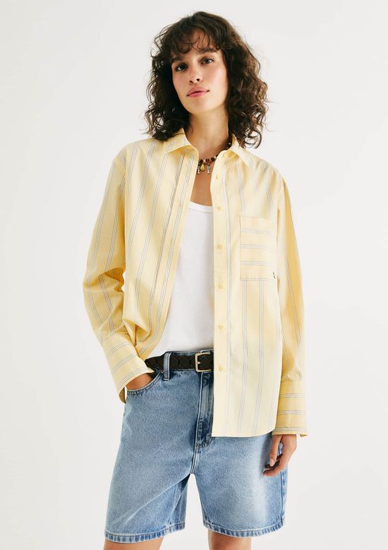 Foto do produto: Camisa Feminina Fio Tinto Oversized - Amarelo