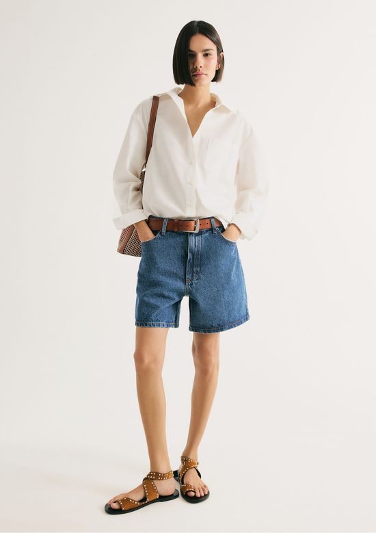 Foto do produto: Shorts Jeans Feminino Cintura Alta - Azul