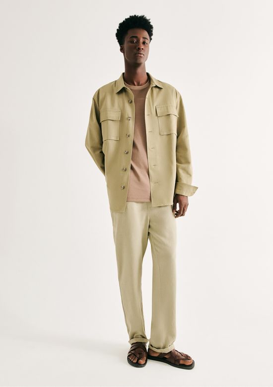 Foto do produto: Calça Básica Masculina Taper Em Linho - Verde