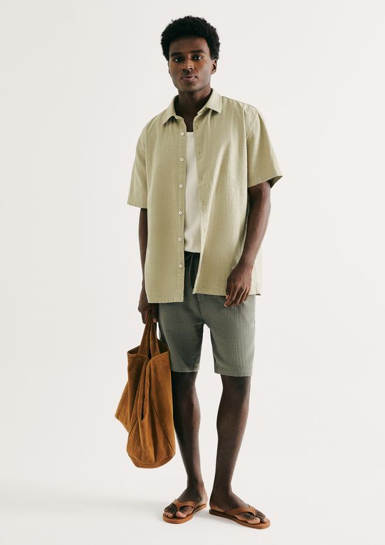 Foto do produto: Camisa Masculina Manga Curta Em Algodão - Verde