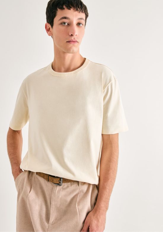 Foto do produto: Camiseta Básica Masculina Areia Em Algodão Peruano - Amarelo