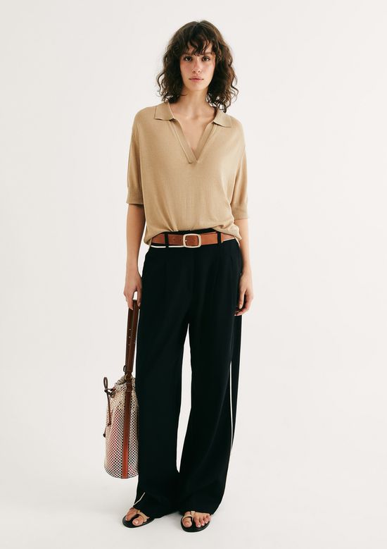 Foto do produto: Polo Feminina Em Tricô Leve - Bege