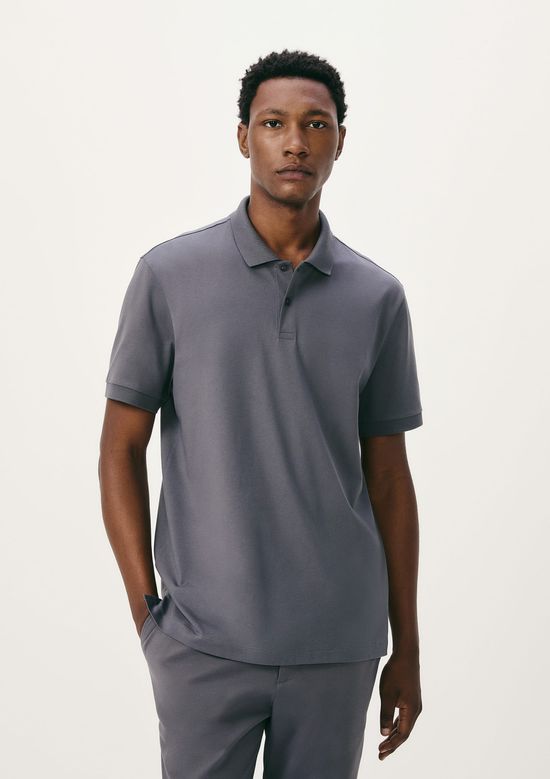 Foto do produto: Camisa Polo Básica Masculina Em Algodão Pima - Azul