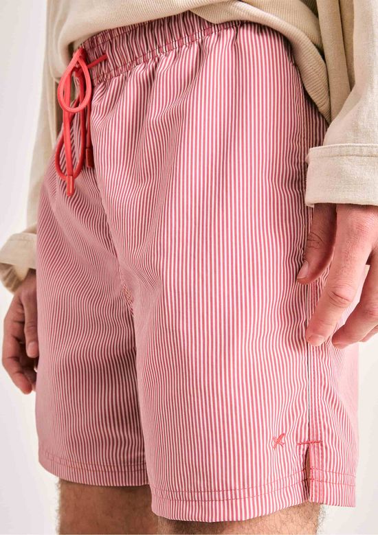 Foto do produto: Shorts De Banho Masculino Listrado - Rosa