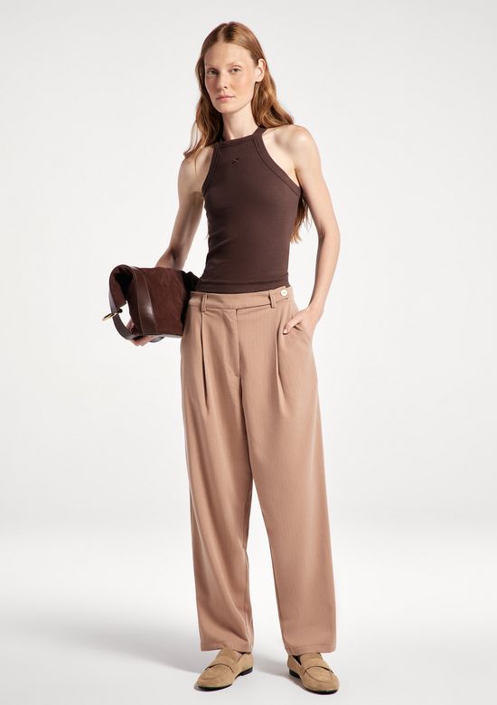 Foto do produto: Calça Feminina Carrot Texturizada - Bege