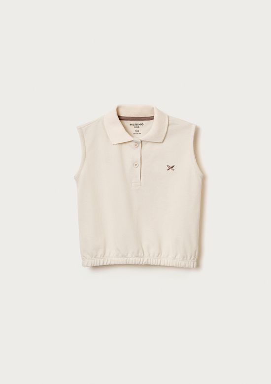 Foto do produto: Camisa Polo Infantil Menina Bordada - Creme