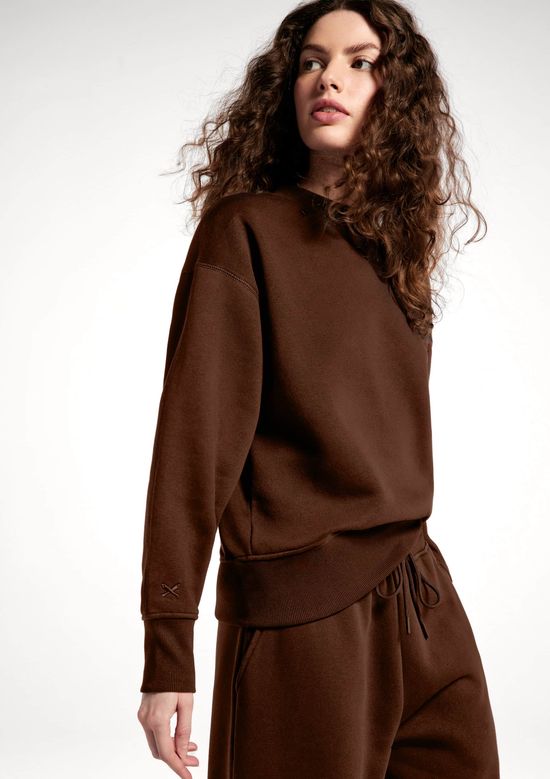 Foto do produto: Blusão Feminino Em Moletom - Marrom