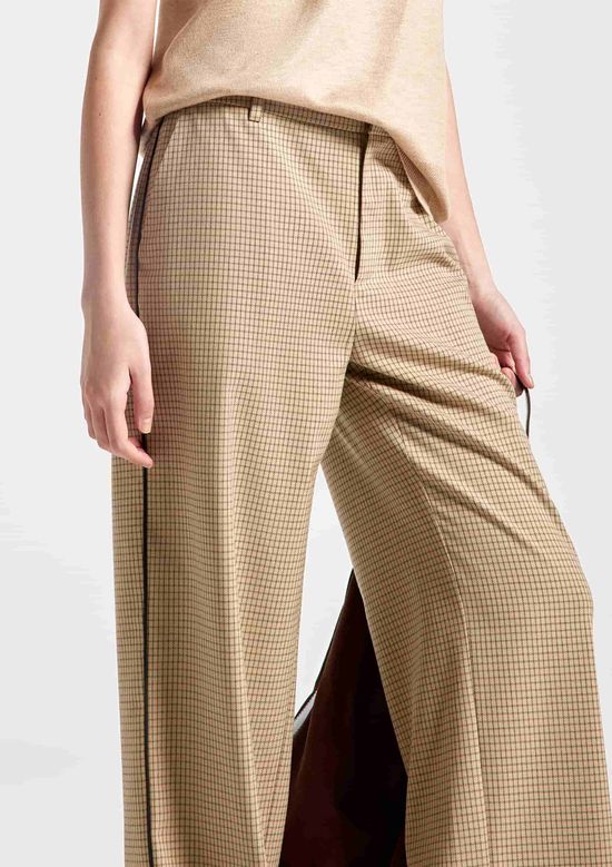 Foto do produto: Calça Feminina Em Alfaiataria Xadrez - Bege