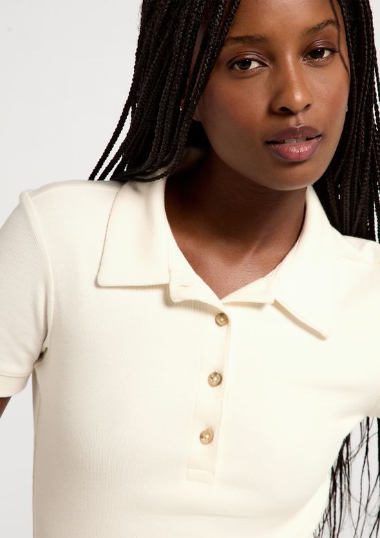 Foto do produto: Polo Feminina Em Ribana Ultra Soft - Off white