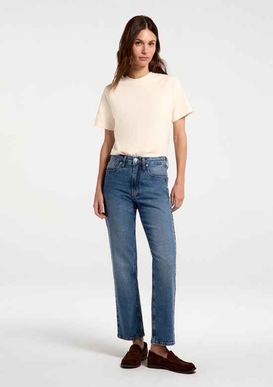 Foto do produto: Calça Jeans Feminina Reta Cintura Alta - Azul