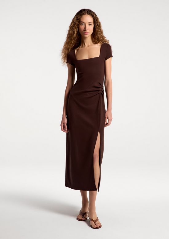 Foto do produto: Vestido Midi Em Ribana Ultra Soft - Marrom