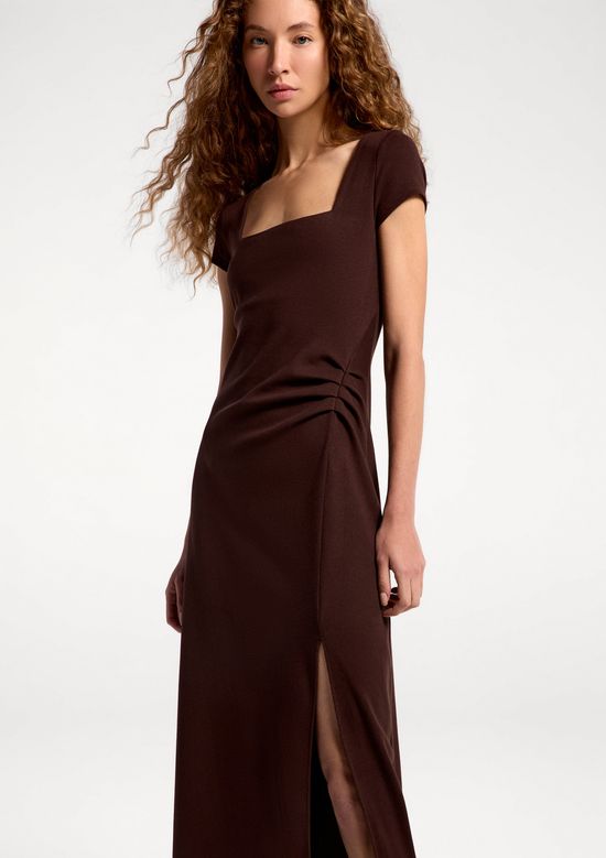 Foto do produto: Vestido Midi Em Ribana Ultra Soft - Marrom