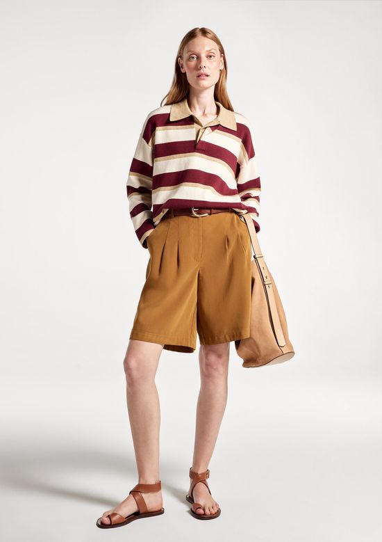 Foto do produto: Bermuda Feminina Cintura Alta Em Peach Touch - Marrom