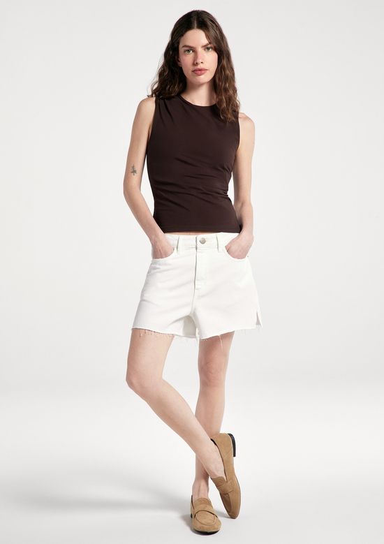 Foto do produto: Regata Feminina Em Malha Texturizada - Marrom