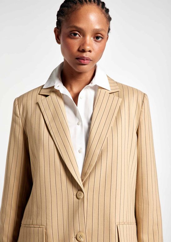 Foto do produto: Blazer Feminino Fio Tinto Decote V - Bege